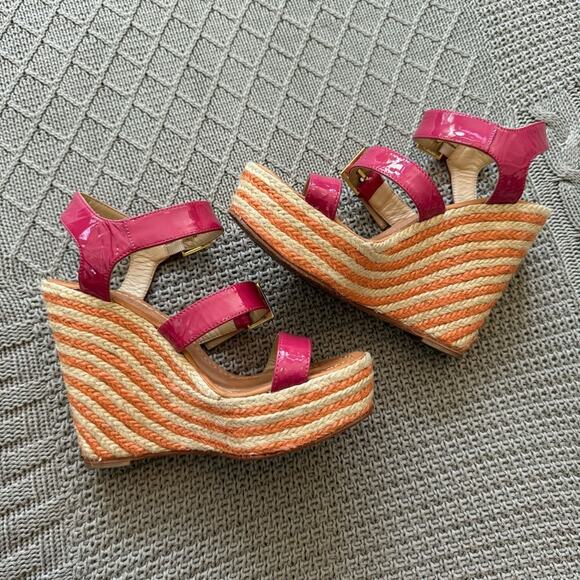Kate Spade Pink Patent Wedges ~ 5.5 - Picture 2 of 8